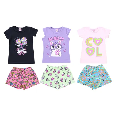 Kit Conjunto Infantil Duplo J Menina 9 Peças Kit Conjunto Infantil Duplo J Menina 9 Peças