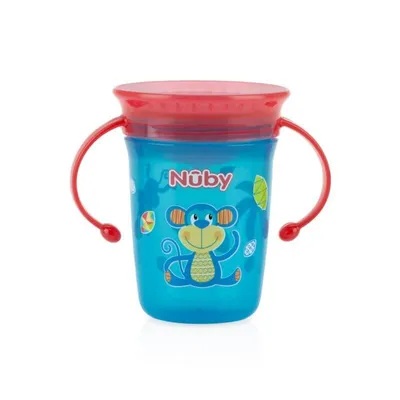Copo Infantil Nuby Com Bico De Silicone Azul 300 ml