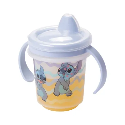 Caneca de Treinamento Plasútil Trio Stitch Azul 280 ml