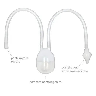 Aspirador Nasal Buba De Sucção Para Bebê Transparente