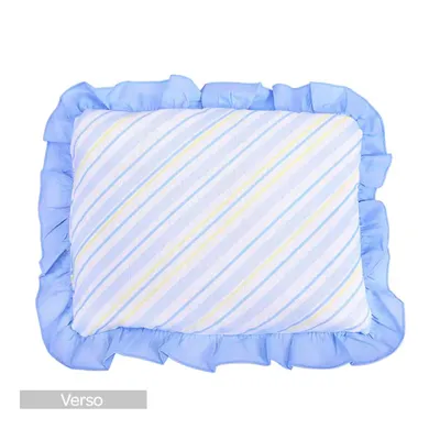 Travesseiro Com Babado Minasrey Baby Nice Estampado 35x28 Azul