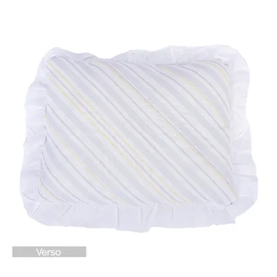 Travesseiro Com Babado Minasrey Baby Nice Estampado 35x28 Cinza Travesseiro Com Babado Minasrey Baby Nice Estampado 35x28 Cinza