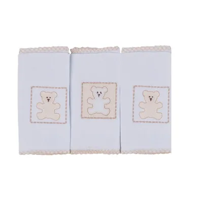 Toalha De Boca Papi Com 03 Unidades Bordado Ovelhinha