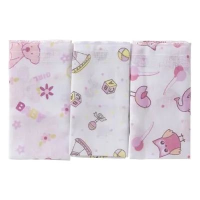 Kit Toalha De Boca Carícia 03 Peças Cores E Estampas Sortidas