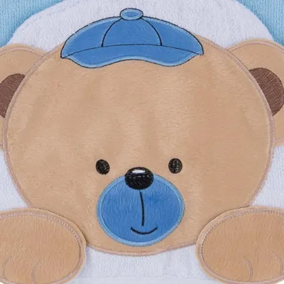 Toalha De Banho Felpa Papi Forrada com Capuz Urso Toalha De Banho Felpa Papi Forrada com Capuz Urso