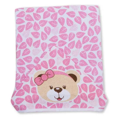 Toalha Felpuda Papi Bichinhos Estampada Forrada Menina