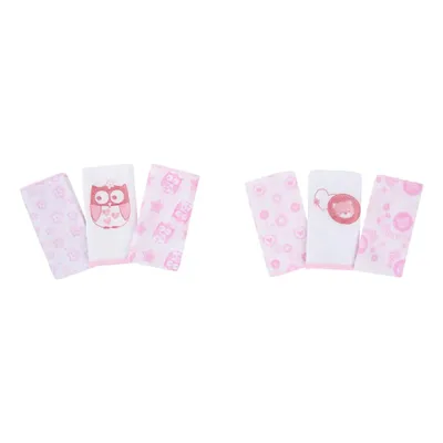 Kit Pano De Boca Minasrey Linha Composê Coruja Rosa 03 Peças