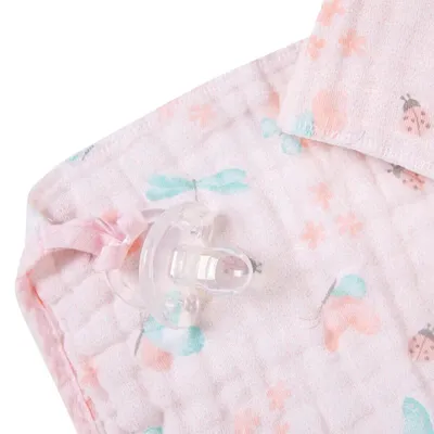 Pano De Boca Papi Karinho Com Prendedor Chupeta 02 Peças Menina 25 x25