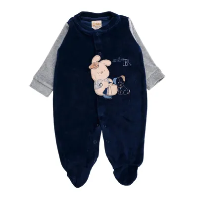 Macacão Longo Baby Doces Momentos Plush Estampa Ursinho