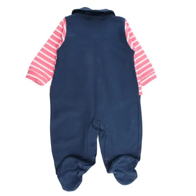 Macacão Longo Bebê Din Don Bordado Flores