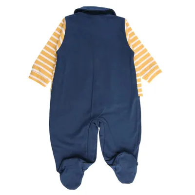 Macacão Longo Bebê Din Don Bordado Flores Macacão Longo Bebê Din Don Bordado Flores