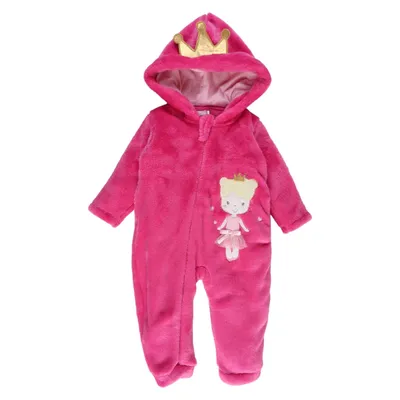 Macacão Longo Bebê Din Don Capuz Com Coroa