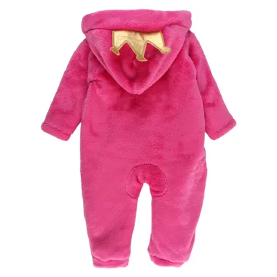 Macacão Longo Bebê Din Don Capuz Com Coroa