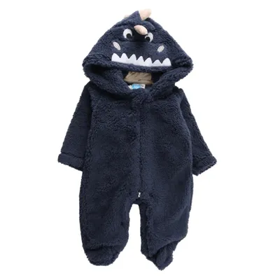 Macacão Longo Bebê Din Don De Pelinhos Com Capuz Dragão