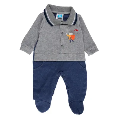 Macacão Longo Plush Bebê Din Don Bordado Príncipe