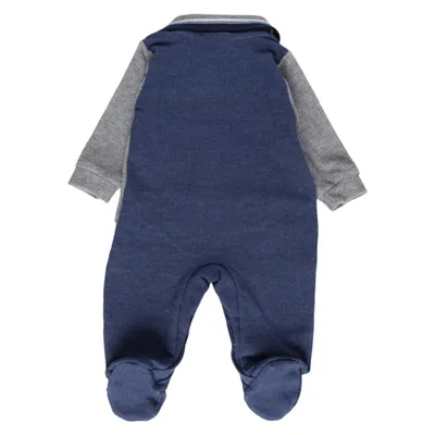 Macacão Longo Plush Bebê Din Don Bordado Príncipe