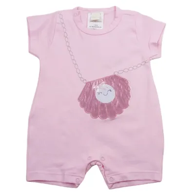 Macacão Curto Bebê Din Don Detalhe Bolsinha