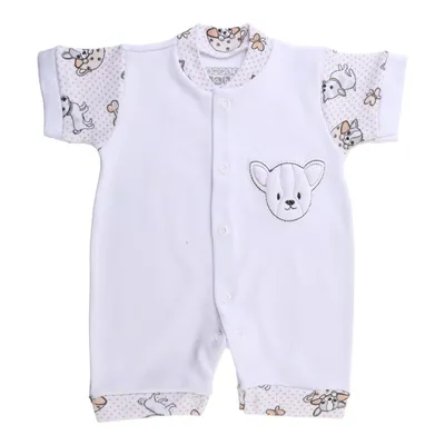 Macacão Curto Smoby Baby Em Suedine Com Bordados