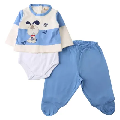 Pagão Baby Doces Momentos Estampa Dog Patinhas - 03 Peças