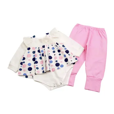 Pagão Dayane Baby Vestido De Bolinhas - 03 Peças