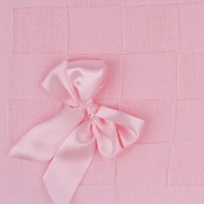 Manta Michelle Baby Ponto Entrelaçado Com Aplicação de Laço