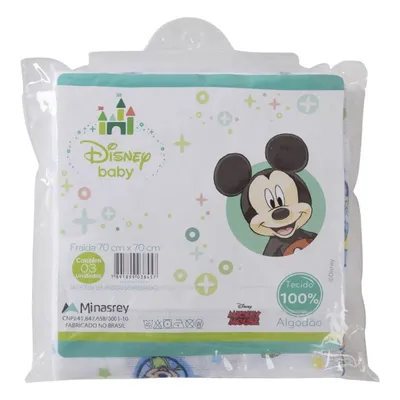 Kit Fralda Disney Baby Estampa Mickey Ou Minnie 03 Peças 6292 Kit Fralda Disney Baby Estampa Mickey Ou Minnie 03 Peças 6292