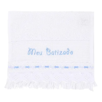 Toalha De Boca Bordado Meu Batizado Com Passa Fita 20156 Toalha De Boca Bordado Meu Batizado Com Passa Fita 20156