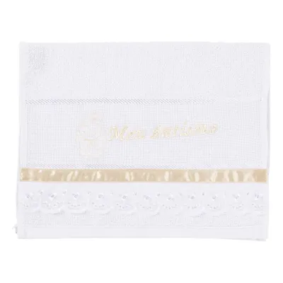 Toalha De Boca Meu Batizado Com Fita Luxo 17189 Toalha De Boca Meu Batizado Com Fita Luxo 17189