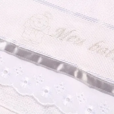 Toalha De Boca Meu Batizado Com Fita Luxo 17189 Toalha De Boca Meu Batizado Com Fita Luxo 17189