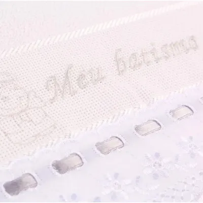 Toalha De Boca Com Passa fita Meu Batizado 19569 Toalha De Boca Com Passa fita Meu Batizado 19569