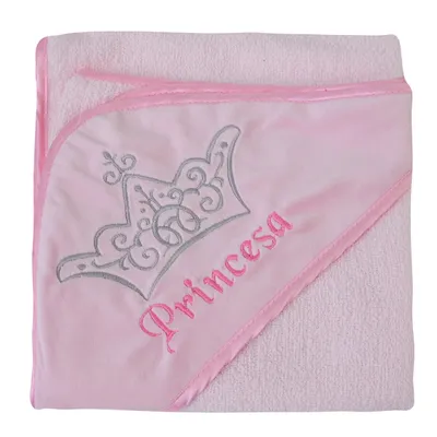 Toalha De Banho Zip Em Soft Com Capuz Princesa