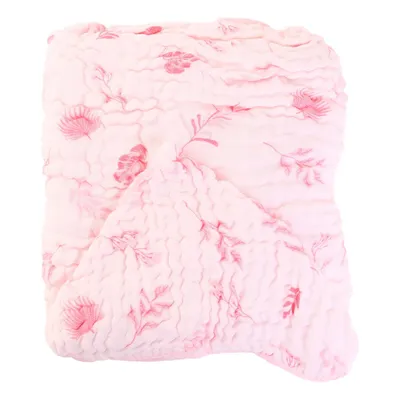 Toalha Capuz Papi Mami Bamboo Estampa Folhas Rosas 115 x 85