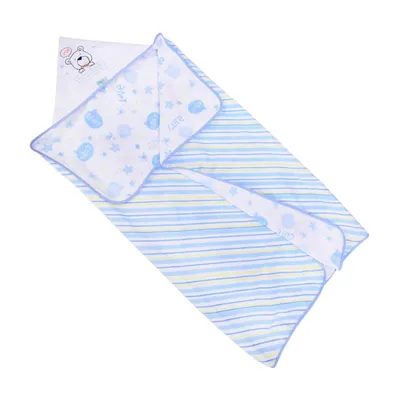 Toalhão De Banho Minasrey Baby Nice Felpa Capuz Bordado Azul