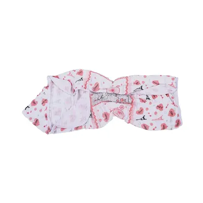 Toalha De Banho Minasrey Baby Nice Soft Capuz Estampado Rosa