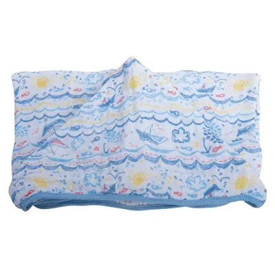 Toalha De Banho Incomfral Baby Joy Com Capuz Barco