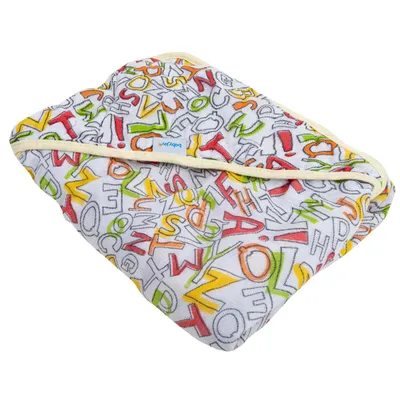 Toalha De Banho Incomfral Baby Joy Com Capuz Alfabeto