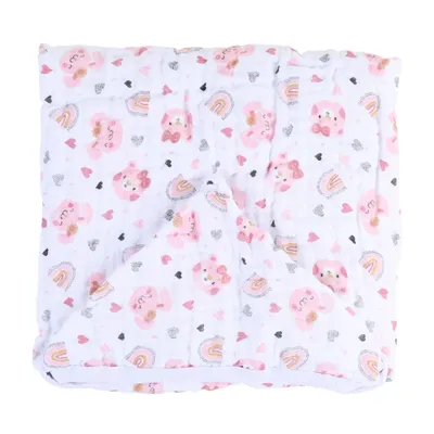 Toalha De Banho Baby Gijo Cute Animals Soft Menina 85 x 100