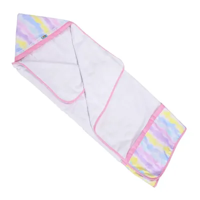 Toalhão De Banho Minasrey Mini Herdeiros Felpa Capuz Be Happy Rosa