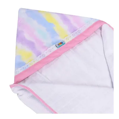 Toalhão De Banho Minasrey Mini Herdeiros Felpa Capuz Be Happy Rosa