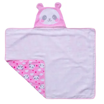 Toalha Com Capuz Baby Joy Forro De Fralda Estampa Panda