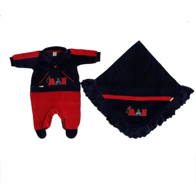 Saída Maternidade Din Don Em Plush Bordado Little Man