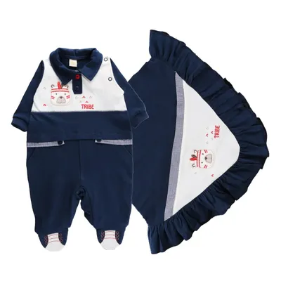 Saída de Maternidade Din Don Ursinho Detalhe Xadrez