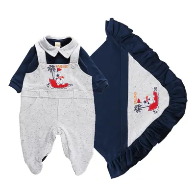 Saída de Maternidade Din Don Bordado Urso Com Barco