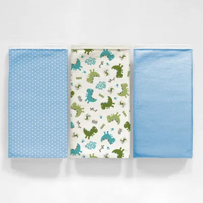 Pano De Boca Sul Brasil Duplo Fofossauro Menino 03 Peças