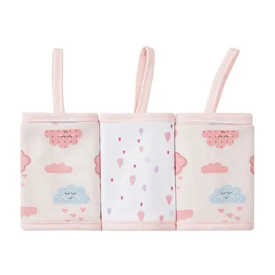 Pano De Boca Papi Karinho Com Prendedor Chupeta 03 Peças Nuvem 28 x28