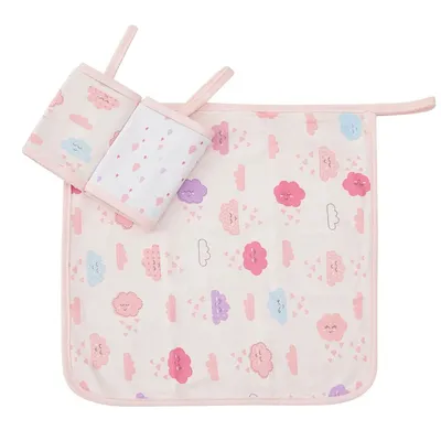 Pano De Boca Papi Karinho Com Prendedor Chupeta 03 Peças Nuvem 28 x28 Pano De Boca Papi Karinho Com Prendedor Chupeta 03 Peças Nuvem 28 x28