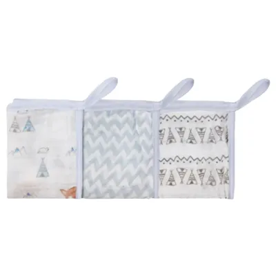 Kit Pano De Boca Papi Baby Soft Premium Estampado - 03 Peças