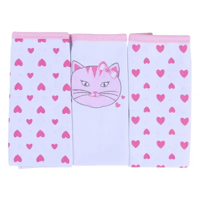 Kit Pano De Boca Minasrey Carinhas Gatinha rosa 03 Peças