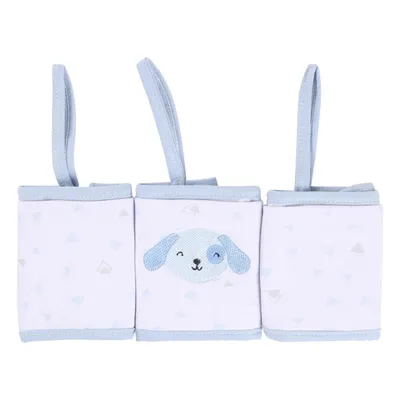 Kit Pano De Boca Mami Bichuus Bordado Dog Menino 3 Peças