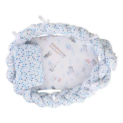 Kit Ninho Trança Incomfral + Travesseiro Antissufocante Pop Azul Kit Ninho Trança Incomfral + Travesseiro Antissufocante Pop Azul